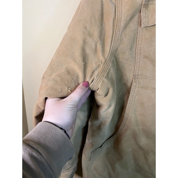 Vintage Carhartt Jacket Lg Quilt Lined Tan Brown - Picture 3 of 7